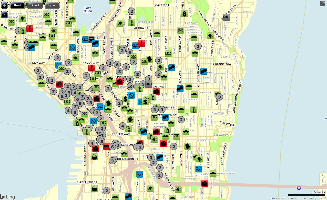   Downtown Seattle Crime Report.   Source: Seattle Police Department  